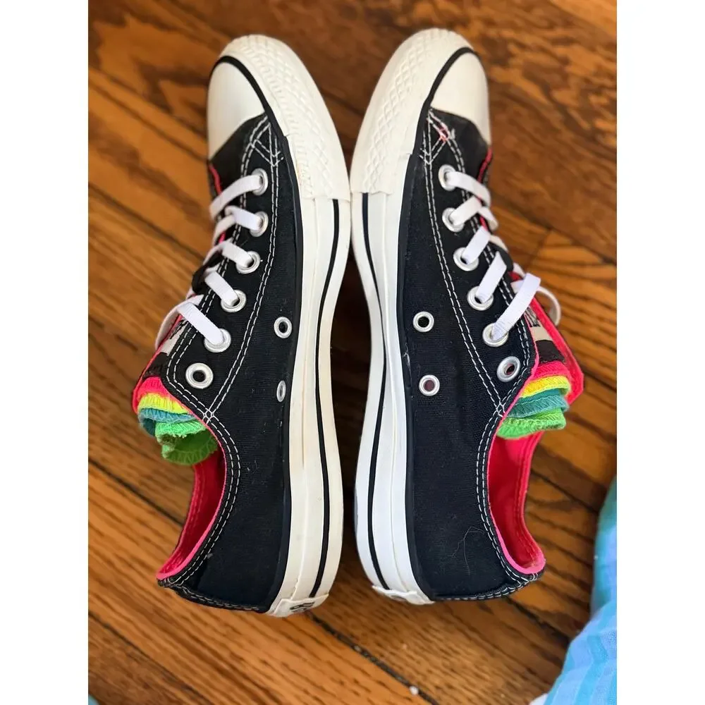 Converse Chuck Taylor All Star Double Tongue Low Top shoe Neon Women’s Size 5 Y2
